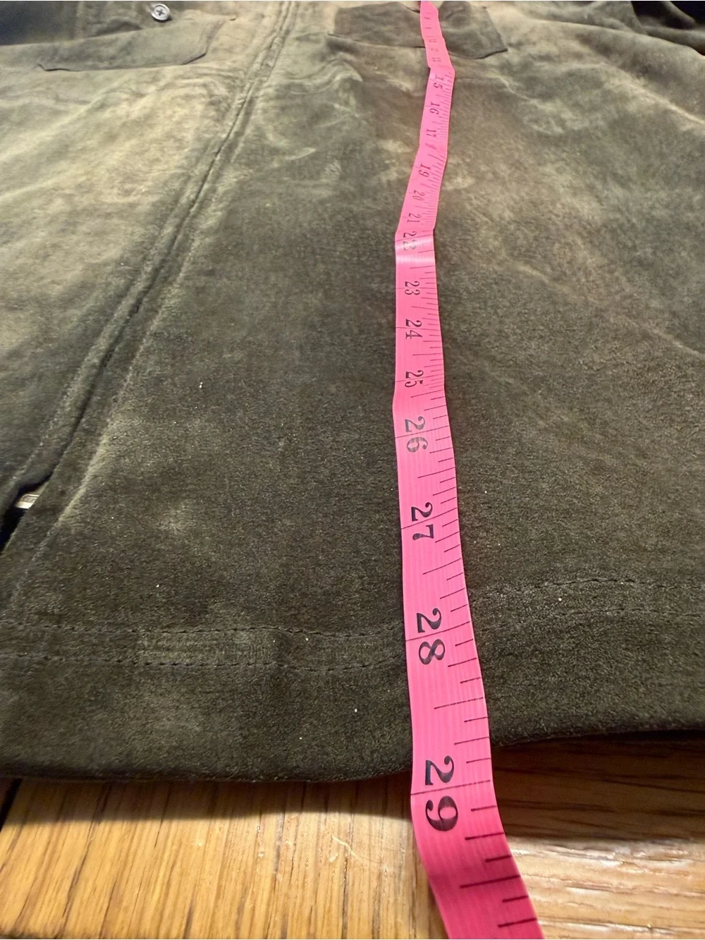 Vintage Ralph Lauren Olive Suede Zip-Front Utility Jacket/Shirt - Picture 9 of 11